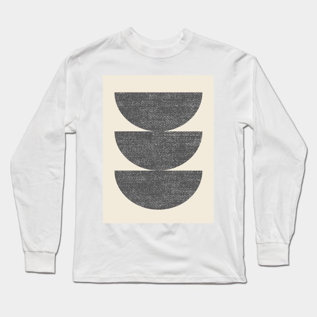 Half Circle 3 - Gray Long Sleeve T-Shirt by moonlightprint